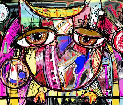 Kara-Kotsya, abstract digital painting artwork of doodle owl (original, abstrakt, digitales, malerei, eulen, vektor, abbildung, posters, beeindruckend, mustern, artwork, vögel, auge, kunst, tier, außergewöhnlich, tapete, acryl, entwerfen, bunt, gezeichnet, zeichnung, kritzeleien, skizzenhaft, komik, blöd, doo)