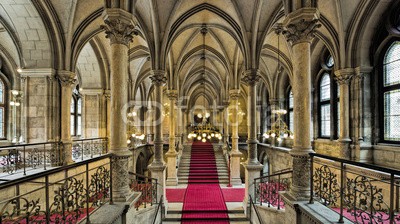 Blickfang, Rathaus Wien Innen (wien, österreich, europa, sehenswürdigkeit, architektonisch, geschichtlich, stadtlandschaft, reiseziel, urlaub, historisch, gebäude, orientierungspunkt, rathaus, innerlich, wölben, hall)