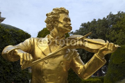 Blickfang, Strauß Denkmal Wien (wien, österreich, europa, sehenswürdigkeit, architektonisch, geschichtlich, stadtlandschaft, reiseziel, urlaub, historisch, gebäude, orientierungspunkt, schloss, denkmal, gischt, musik, komponist, gold, violin)