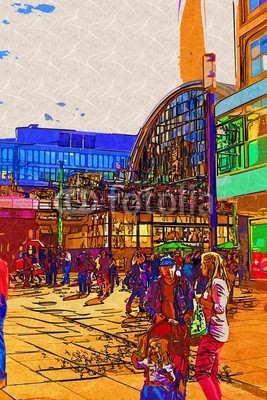 maxtor777, Berlin art design illustration (abstrakt, architektur, kunst, backgrounds, berlin, hell, stadtlandschaft, ausschnitt, pfad, verfärbt, bunt, kreativität, europa, deutsch, grunge, abbildung, tinte, orientierungspunkt, monuments, malen, panoramisch, papier, skyline, platsch, spritze)