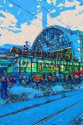 maxtor777, Berlin art design illustration (abstrakt, architektur, kunst, backgrounds, berlin, hell, stadtlandschaft, ausschnitt, pfad, verfärbt, bunt, kreativität, europa, deutsch, grunge, abbildung, tinte, orientierungspunkt, monuments, malen, panoramisch, papier, skyline, platsch, spritze)