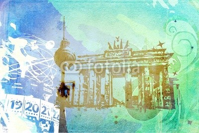 maxtor777, Berlin art design illustration (abstrakt, architektur, kunst, backgrounds, berlin, hell, stadtlandschaft, ausschnitt, pfad, verfärbt, bunt, kreativität, europa, deutsch, grunge, abbildung, tinte, orientierungspunkt, monuments, malen, panoramisch, papier, skyline, platsch, spritze)