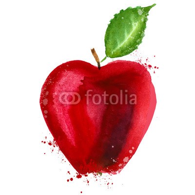 ~ Bitter ~, Red apple logo design template. food or fruit icon. (rot, apfel, firmenlogo, entwerfen, vorlage, essen, obst, icon, wasserfarben, weiß, backgrounds, isoliert, wasserfarben, leaf, close-up, vegetarisch, natürlich, grün, herbst, süss, diät, organisch, life, sommer, handgemacht, zeichnung, jahreszei)