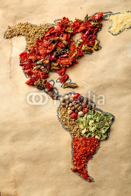 Africa Studio, Map of world made from different kinds of spices, close-up (welt, gemacht, different, arten, amerika, anis, kunst, basilikum, brasilien, close-up, bunt, kontinent, kochkunst, kreuzkümmel, striegeln, getrocknete, essen, global, foodie, grün, gruppe, handgemacht, kraut, industrie, zutaten, arten, makro, kart)