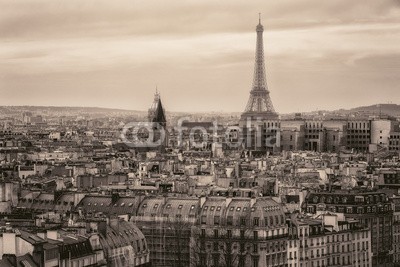 francescorizzato, View of Paris and of the Eiffel Tower from Above (paris, eiffelturm, frankreich, reisen, über, architektur, kunst, attraktion, schöner, schwarz, schwarzweiß, stadt, bewölkt, konstruktion, kultur, kuppel, eiffelturm, europa, europäisch, berühmt, französisch, historisch, geschichte, haus, eise)