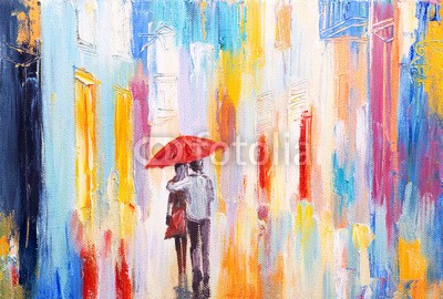 max5799, couple is walking in the rain under an umbrella, abstract colorf (malerei, regenschirm, liebe, paris, heirat, romantisch, paar, regen, lover, kunst, öl, frau, leute, mann, tage, schöner, abbildung, stadt, backgrounds, rot, silhouette, urbano, 2, begrüssung, romanze, valentin, herbst, freudig, bild, lebenssti)