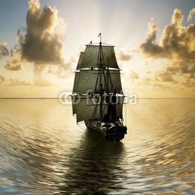 F@natka, Sailboat against beautiful sunset landscape (tier, backgrounds, schöner, vögel, blau, boot, hell, cartoons, himmlisch, wolken, dunkel, abend, glühen, horizont, abbildung, licht, lonely, mondschein, morgens, geheimnisvoll, natur, nacht, ozean, besinnung, rivers, segelboot, sailing, segel, mee)