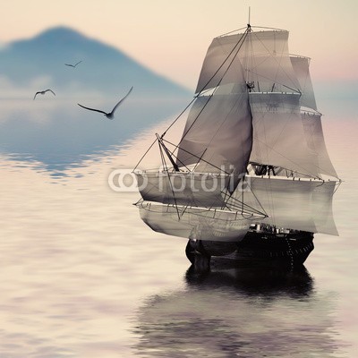 F@natka, Sailboat against beautiful sunset landscape (tier, backgrounds, schöner, vögel, blau, boot, hell, cartoons, himmlisch, wolken, dunkel, abend, glühen, horizont, abbildung, licht, lonely, mondschein, morgens, geheimnisvoll, natur, nacht, ozean, besinnung, rivers, segelboot, sailing, segel, mee)