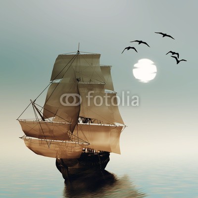 F@natka, Sailboat against beautiful sunset landscape (tier, backgrounds, schöner, vögel, blau, boot, hell, cartoons, himmlisch, wolken, dunkel, abend, glühen, horizont, abbildung, licht, lonely, mondschein, morgens, geheimnisvoll, natur, nacht, ozean, besinnung, rivers, segelboot, sailing, segel, mee)