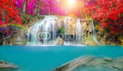 casanowe, Waterfall in Deep forest at Erawan waterfall National Park (wasserfall, bláa lónið, wald, rivers, wasser, backgrounds, wild, siam, park, fels, strömen, kühl, nass, baum, laubwerk, tropisch, grün, frühling, flüssig, konserven, leaf, schwimmen, szenerie, sauber, paradise, strömend, himmel, wunderbar, hol)