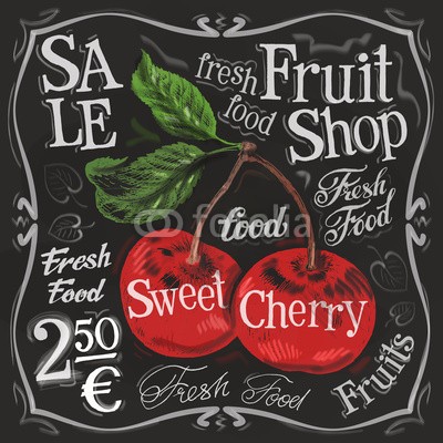 ~ Bitter ~, sweet cherry vector logo design template.  fresh fruit, food or (süss, kirsche, vektor, firmenlogo, entwerfen, vorlage, frisch, obst, essen, menü, board, icon, text, preis, rahmen, verkauf, mahlzeit, essen, deli, lebensmittelgeschäft, supermarkt, supermarkt, deli, foodie, ackerbau, ernten, ernte, jahrgan)