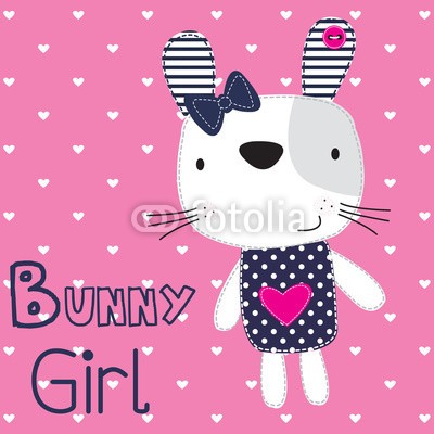 yoliana, cute bunny girl with heart vector illustration (hübsch, cartoons, begrüssung, baby, mädchenhaft, vektor, kindisch, liebe, stoff, abbildung, dekorativ, ostern, dekorativ, mädchen, textur, entwerfen, farbe, kinder spielzeug, kind, kunst, valentin, backgrounds, little, punktieren, wildlife, verpackun)