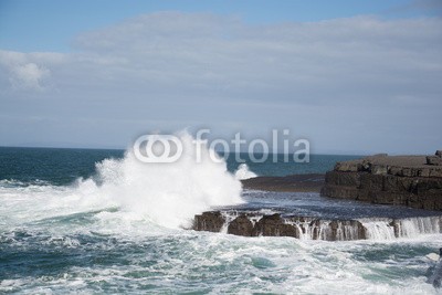 klauskreckler, Atlantic wave - Doolin, Clare, Irland (irland, welle, küste, felsen, felsen, meer, wasser, clare, atlantic, gischt, wolken, himmel, landschaf)