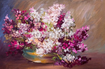 max5799, oil painting - bouquet of lilac, colorful still life (öl, malerei, blumenstrauss, flieder, kunst, tisch, life, stille, canvas, abbildung, vase, backgrounds, frühling, entwerfen, natur, farbe, blume, abstrakt, zeichnung, schöner, floral, artwork, sommer, tapete, bunt, abbild, leaf, blühen, impressionismu)