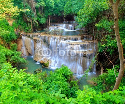 alexzeer, Huay Mae Khamin, Paradise Waterfall located in deep forest of Th (schöner, schönheit, verwischen, verschwommen, cascade, katarakt, rutsche, kühl, flüsschen, entdeckung, dreamland, umwelt, fallen, fließen, wald, frisch, bergschlucht, urwald, orientierungspunkt, lush, bewegung, national park, natürlich, natu)