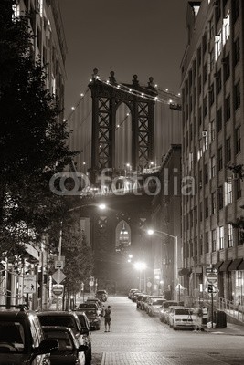 rabbit75_fot, Manhattan Bridge (new york city, new york city, manhattan, architektur, urbano, gebäude, straße, stadt, nacht, neu, york, orientierungspunkt, stadtlandschaft, skyscraper, licht, new york city, uns, amerika, vereinigt, reisen, american, states, midtown, abend, schwar)