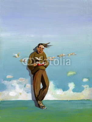 nuvolanevicata, reader lost in the horizon (lesen, buch, mann, liebe, konzentration, vorstellung, backgrounds, himmel, landschaft, klar, herde, flug, mager, irreal, allegorie, entspannt, verlagswesen, kunst, abbildung, konzept, ideen, surreal, fantas)