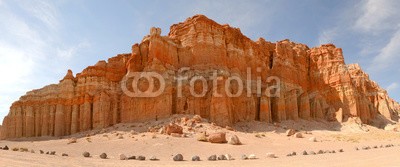 David Smith, Rock formation in the Red Rock area of California (fels, rot, schlucht, park, oden, landschaftlich, kaktus, berg, panorama, natur, blau, uns, himmel, geologie, pflanze, landschaft, hot, mojave, fels, morgens, auswahl, vista, formation, erosion, california, formation, geologisch, reisen, tourismus, san)