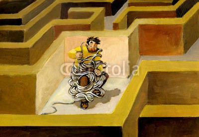 nuvolanevicata, lost (labyrinth, mann, verwechslung, schaden, verloren, orientierung, dunkel, psychologie, mythos, archetyp, strategie, ranke, geknotet, komplexität, angst, mess, probleme, gefesselt, kunst, abbildung, konzept, surreal, fantas)