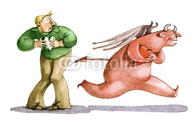 nuvolanevicata, the devil stole my heart (mann, hölle, shove, bewusstsein, daher, psychologie, falle, gefahr, übel, gut, diebstahl, herz, entfliehen, überraschen, allegorie, religion, streit, kontrast, persönlichkeit, dunkel, sündig, dualität, verantwortung, abbildung, backgrounds, konzep)