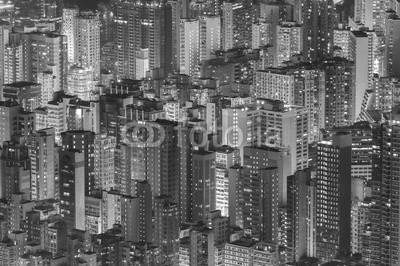 leeyiutung, Aerial view of Hong Kong City in black and white (luftaufnahme, stadt, skyline, skyscraper, urbano, hintergrund, gebäude, apartment, mehrfamilienhaus, architektur, asien, asiatisch, zentrum, china, stadtlandschaft, eigentumswohnung, überfüllt, stadtteil, downtown, hoch, zuhause, hong kong, hong kon)
