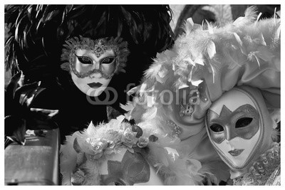 Blickfang, Karneval Venedig (fastnacht, venedig, horizontale, farbe, tage, boot, gondel, wasser, kostüm, maske, verschalung, erwachsen, italien, karneval, panorama, historisc)