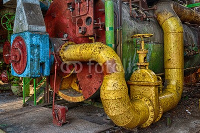 Blickfang, Landschaftspark Duisburg (duisburg, bejahrt, architektur, eisen, historisch, geschichte, industrie, geschichte, gewerbegebiet, park, kultur, ruhrgebiet, rost, rohr, technik, vergangenheit, verrostet, farbe, bunt, bunt, rot, grün, blau, orange, stahlwerk, stahl, lampe, lich)