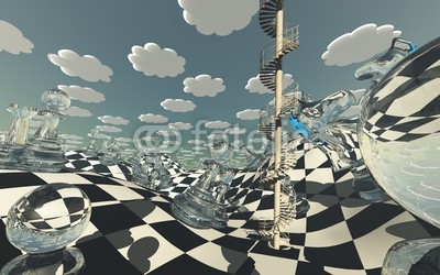 rolffimages, Surreal Chess board Landscape (chess, surreal, hintergrund, konzept, board, schachbrett, fantasy, abstrakt, spiel, strategie, himmel, landschaft, könig, 3d, weiß, erfolg, wettbewerb, könige, schwarz, böden, kampf, spiel, siegen, sieg, intelligenz, kräfte, stück, seltsam, führun)