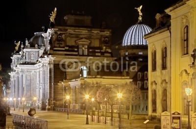 Blickfang, Brühler Terassen  Dresden HDR bei Nacht (dresden, beleuchtung, nacht, sachsen, hauptstadt, elba, spiegelung, kuppe)