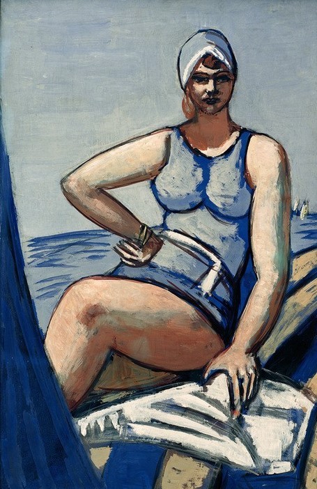 Max Beckmann, Quappi in Blau im Boot (Kunst)