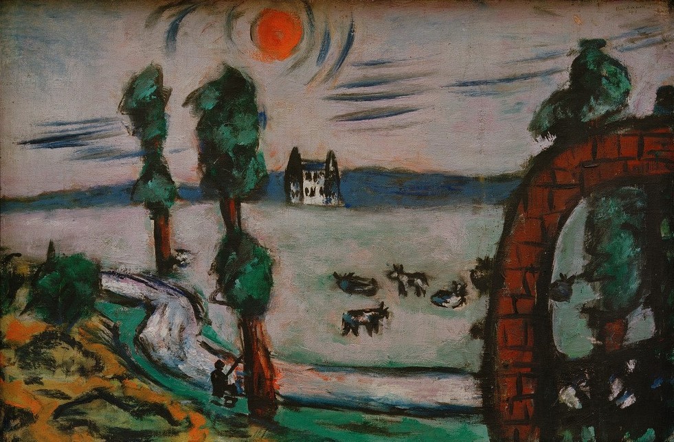 Max Beckmann, Nebellandschaft mit Kühen (Kunst,Natur)