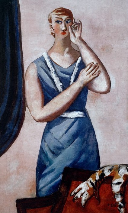 Max Beckmann, Bildnis Valentine Tessier (Portrait, Schauspielerin, Persönlichkeiten, Klassische Moderne, Malerei, Expressionismus, Mensch und Gesellschaft, Wunschgröße, Wohnzimmer, bunt)