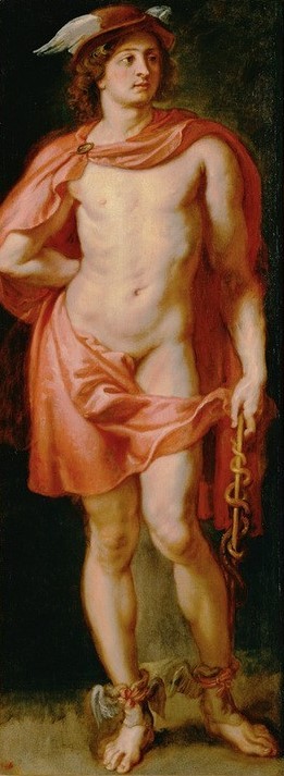 Peter Paul Rubens, Merkur (Flämische Kunst,Handel,Helm,Kunst,Mann,Mythologie,Barock,Akt,Niederländische Kunst,Götter,Gott,Flügelhelm,Sturmhaube,Ganzfigurig,Griechisch-Römische Mythologie)