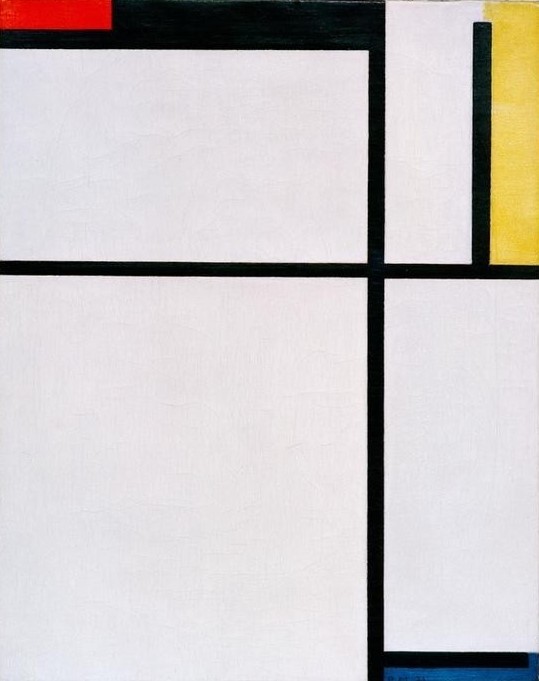 Piet Mondrian, Composition with red, black, yellow, blue and grey (Geometrie,Abstrakte Kunst,Niederländische Kunst,De Stijl,Rechteck)