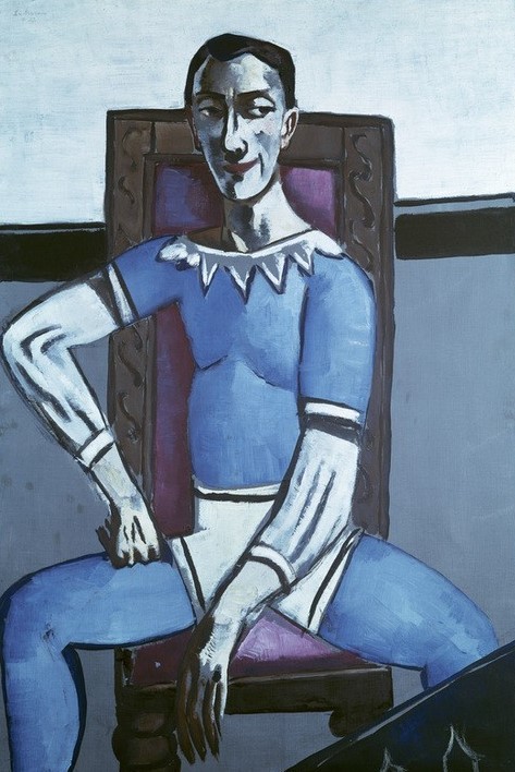 Max Beckmann, Bildnis Zeretelli (Clown, Persönlichkeiten, Expressionismus, Klassische Moderne, Malerei, Wohnzimmer, Treppenhaus, Wunschgröße, bunt)