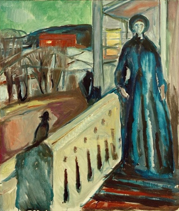 Edvard Munch, Auf der Verandatreppe II (Frau,Kunst,Mensch,Treppe,Portrait,Expressionismus,Norwegische Kunst,Veranda,Skandinavische Kunst,Ganzfigurig)