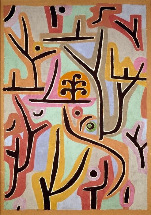 Paul Klee, Park bei Lu (Bauhaus,Botanik,Deutsche Kunst,Kunst,Park,Expressionismus,Der Blaue Reiter,Abstrakte Kunst,Schweizerische Kunst,Abstraktion,Symbolik,Farbe)