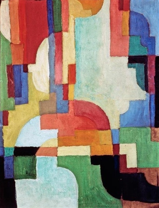 August Macke, Farbige Formen I (Deutsche Kunst,Expressionismus,Der Blaue Reiter,Abstrakte Kunst,Farbe)