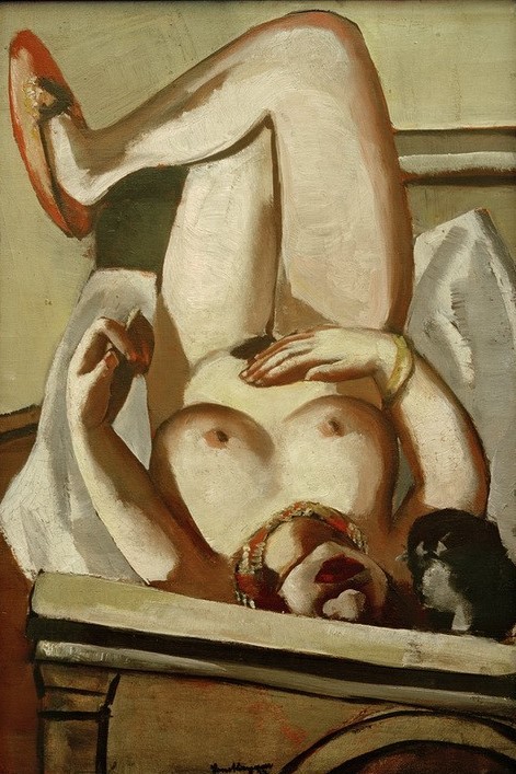 Max Beckmann, Weiblicher Akt mit Hund (Kunst,Mensch und Gesellschaft)