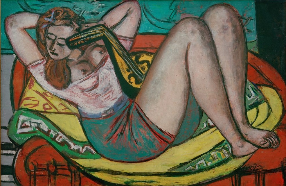 Max Beckmann, Frau mit Mandoline in Gelb und Rot (Kunst,Kultur und Unterhaltung,Mensch und Gesellschaft)