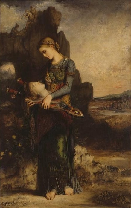 Gustave Moreau, Orphée (Enthaupten,Landschaft,Musik,Mythologie,Leier,Symbolismus,Französische Kunst,Kopf,Griechisch-Römische Mythologie,Thraker)