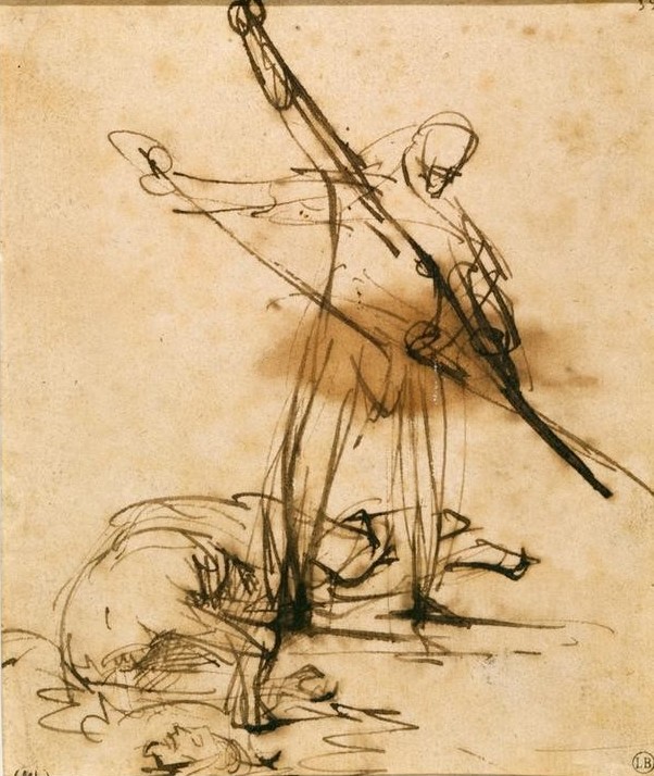 Rembrandt Harmenszoon van Rijn, Die Enthauptung Johannes des Täufers (Christentum,Enthaupten,Kunst,Religion,Barock,Neues Testament,Bibel,Henker,Niederländische Kunst,Holländische Kunst)