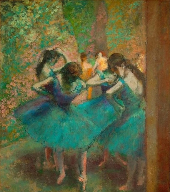 Edgar Degas, Danseuses bleues (Ballett,Frau,Jugend (Lebensalter),Tänzerin,Tanz,Impressionismus,Französische Kunst,Blau,Jahrhundertwende)