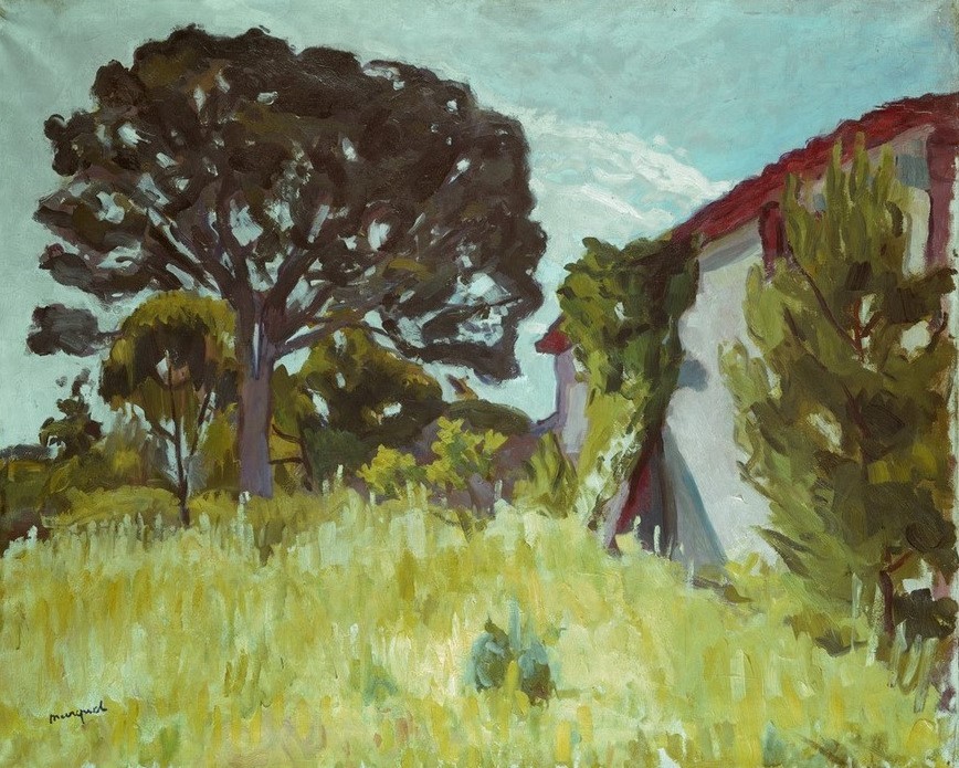 Albert Marquet, Die Villa Demiere in Saint-Tropez (Landschaft,Seebad,Impressionismus,Fauves,Französische Kunst,Jahrhundertwende)