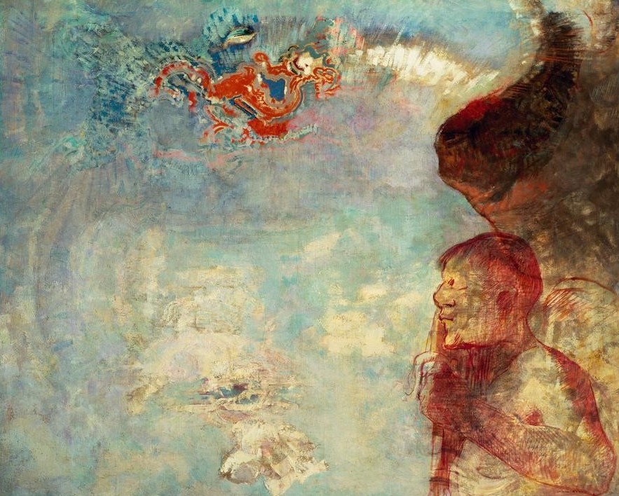 Odilon Redon, Gefallener Engel (Christentum,Engel,Symbolismus,Französische Kunst,Jahrhundertwende,Engelsturz)