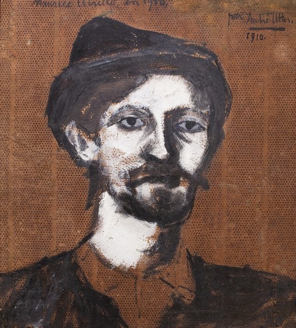 André Utter, Maurice Utrillo en 1910 (Künstler, Maler, Portrait, Klassische Moderne, gemäßigter Expressionismus, Wunschgröße, Wohnzimmer)