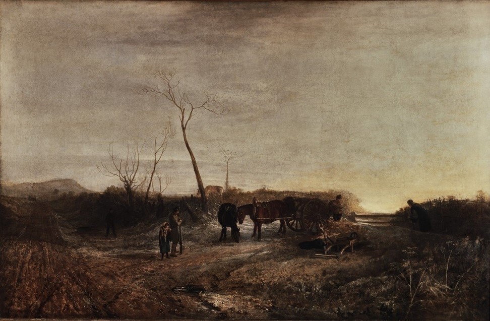 JOSEPH MALLORD WILLIAM TURNER, Frosty Morning (Landschaft,Strasse (Allgemein),Winter,Morgen,Weg,Englische Kunst,Frost,Romantik,Alba,Malen,Fuhrwerk)