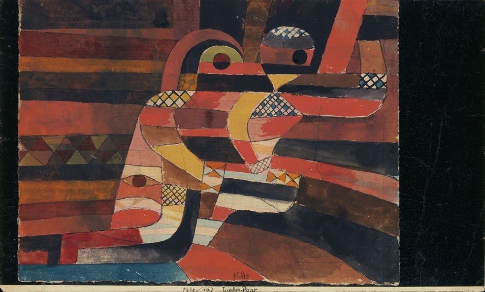 Paul Klee, Liebende (Liebe,Umarmung,Sexualität,Liebhaber,Farben,Formen,Muster)