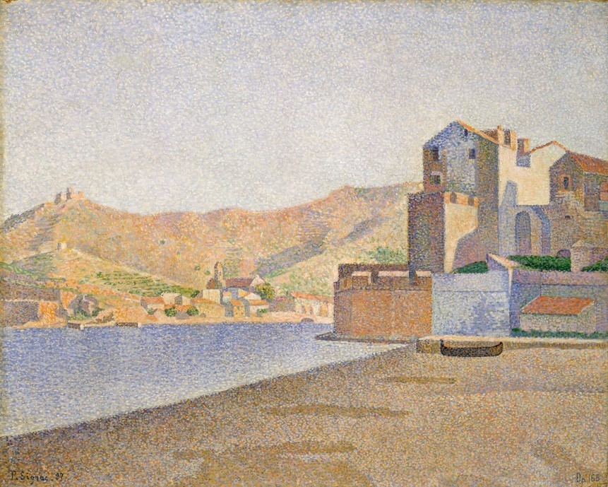 Paul Signac, Collioure, La Plage de la ville, Opus 165 (Stadt,Strand,Meer,Pointillismus)