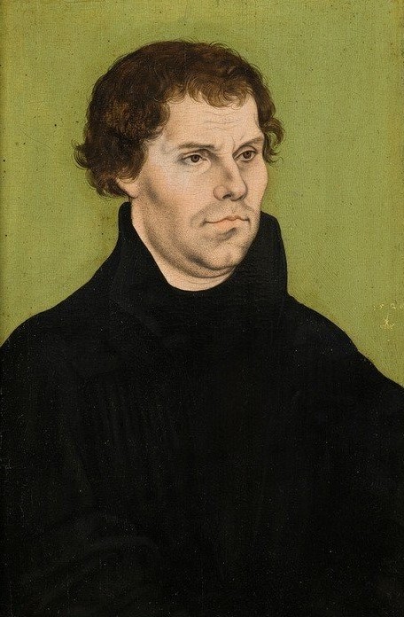 Lucas Cranach der Ältere, Martin Luther (Christentum,Deutsche Kunst,Evangelische Kirche,Geschichte,Kunst,Mann,Reformation,Reformator,Renaissance,Portrait,Theologie,Mönch,Protestant,Brustbild,Person)